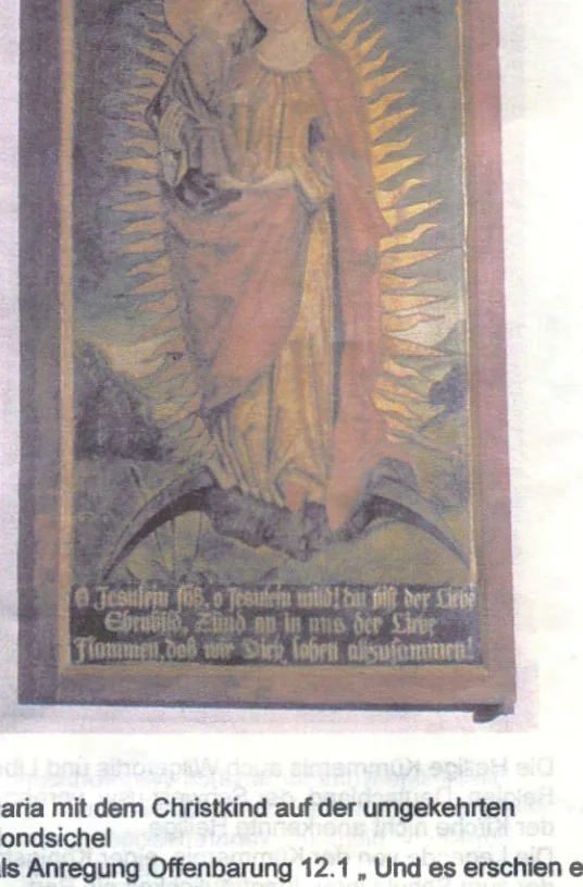 Spätmittelalterliche Altartafel mit Mondsichelmadonna, Abbildung im Turmfest-Vortrag 1999, S. 3